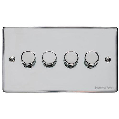 Elite Flat Plate Range Polished Chrome Switches & Sockets, T02 - 4G Multi Location Secondary Dimmer by Heritage Brass By M-Marcus
