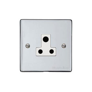 Elite Flat Plate Range Polished Chrome Switches & Sockets, T02 - 5 Amp 3 Round Pin Socket by Heritage Brass By M-Marcus