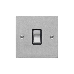 Elite Flat Plate Range Satin Chrome Switches & Sockets, T03 - 20A Double Pole Switch by Heritage Brass By M-Marcus