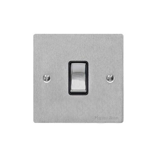Elite Flat Plate Range Satin Chrome Switches & Sockets, T03 - 20A Double Pole Switch by Heritage Brass By M-Marcus