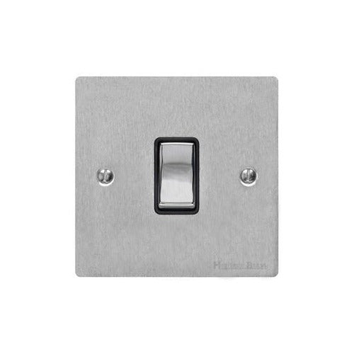 Elite Flat Plate Range Satin Chrome Switches & Sockets, T03 - 20A Double Pole Switch by Heritage Brass By M-Marcus