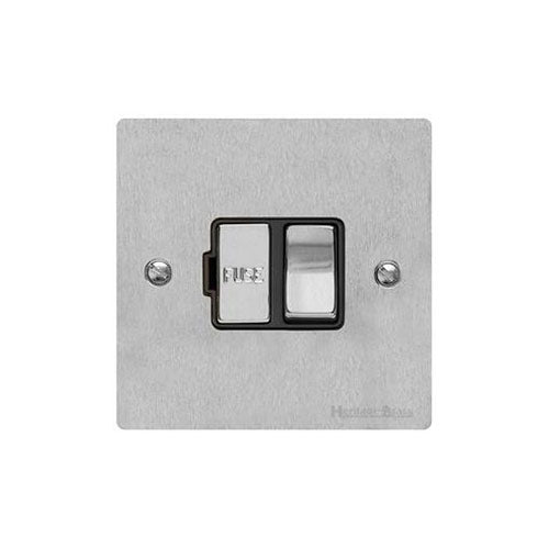 Elite Flat Plate Range Satin Chrome Switches & Sockets, T03 - Switched Spur (13 Amp) by Heritage Brass By M-Marcus