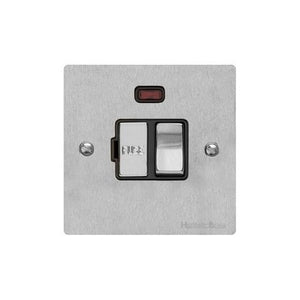Elite Flat Plate Range Satin Chrome Switches & Sockets, T03 - Switched Spur with Neon (13 Amp) by Heritage Brass By M-Marcus