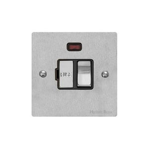 Elite Flat Plate Range Satin Chrome Switches & Sockets, T03 - Switched Spur with Neon (13 Amp) by Heritage Brass By M-Marcus