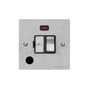Elite Flat Plate Range Satin Chrome Switches & Sockets, T03 - Switched Spur with Neon + Cord (13 Amp) by Heritage Brass By M-Marcus