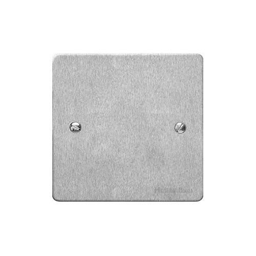 Elite Flat Plate Range Satin Chrome Switches & Sockets, T03 - Single Blank Plate by Heritage Brass By M-Marcus