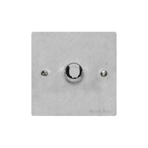 Elite Flat Plate Range Satin Chrome Switches & Sockets, T03 - 1G Multi Location Primary Dimmer by Heritage Brass By M-Marcus