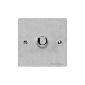 Elite Flat Plate Range Satin Chrome Switches & Sockets, T03 - 1G Multi Location Secondary Dimmer by Heritage Brass By M-Marcus