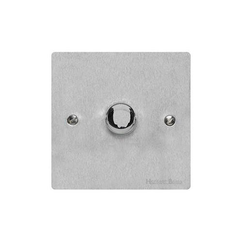 Elite Flat Plate Range Satin Chrome Switches & Sockets, T03 - 1G Multi Location Secondary Dimmer by Heritage Brass By M-Marcus