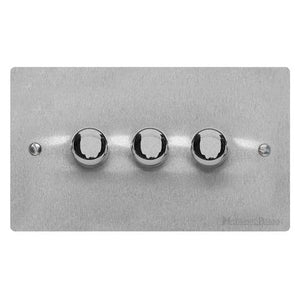 Elite Flat Plate Range Satin Chrome Switches & Sockets, T03 - 3G Multi Location Secondary Dimmer by Heritage Brass By M-Marcus