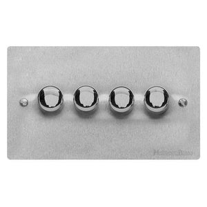 Elite Flat Plate Range Satin Chrome Switches & Sockets, T03 - 4G Multi Location Primary Dimmer by Heritage Brass By M-Marcus