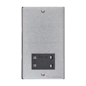 Elite Flat Plate Range Satin Chrome Switches & Sockets, T03 - Shaver Socket Output Voltage 110/240V by Heritage Brass By M-Marcus