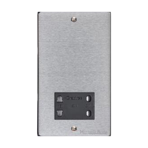 Elite Flat Plate Range Satin Chrome Switches & Sockets, T03 - Shaver Socket Output Voltage 110/240V by Heritage Brass By M-Marcus