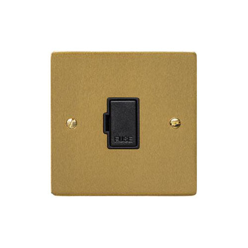 Elite Flat Plate Range-Satin Brass-Unswitched Spur (13 Amp)