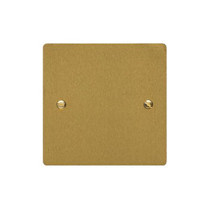 Elite Flat Plate Range Satin Brass Switches & Sockets, T04 - Single Blank Plate by Heritage Brass By M-Marcus