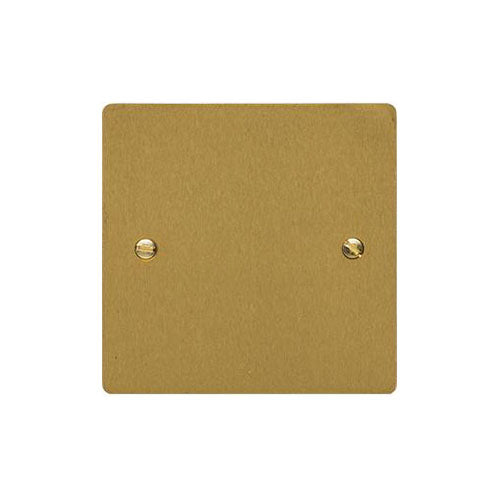 Elite Flat Plate Range Satin Brass Switches & Sockets, T04 - Single Blank Plate by Heritage Brass By M-Marcus