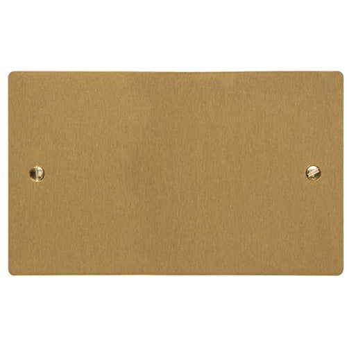Elite Flat Plate Range Satin Brass Switches & Sockets, T04 - Double Blank Plate by Heritage Brass By M-Marcus