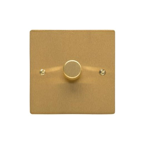 Elite Flat Plate Range Satin Brass Switches & Sockets, T04 - 1G Multi Location Secondary Dimmer by Heritage Brass By M-Marcus