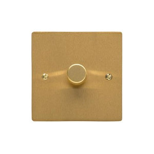 Elite Flat Plate Range Satin Brass Switches & Sockets, T04 - 1G Multi Location Primary Dimmer by Heritage Brass By M-Marcus