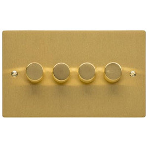 Elite Flat Plate Range Satin Brass Switches & Sockets, T04 - 4G Multi Location Secondary Dimmer by Heritage Brass By M-Marcus