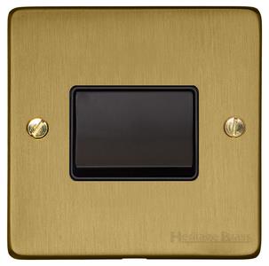 Elite Flat Plate Range - Satin Brass - 6 Amp Triple Pole Fan Isolating Switch