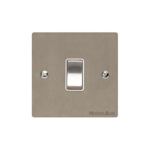 Elite Flat Plate Range Satin Nickel Switches & Sockets, T05 - 1 Gang Rocker Switch by Heritage Brass By M-Marcus
