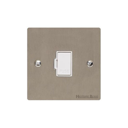 Elite Flat Plate Range Satin Nickel Switches & Sockets, T05 - Unswitched Spur (13 Amp) by Heritage Brass By M-Marcus