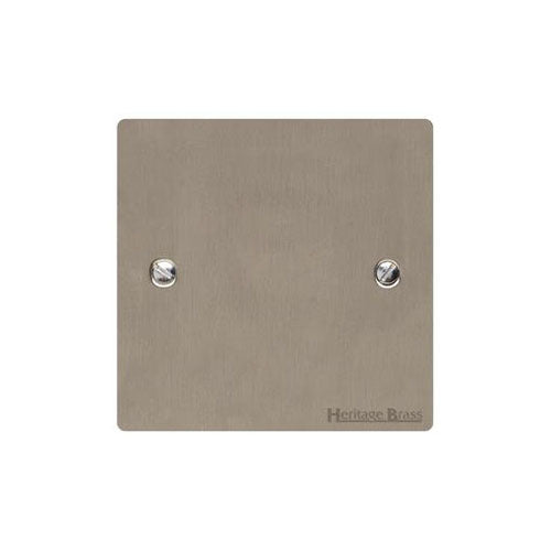 Elite Flat Plate Range Satin Nickel Switches & Sockets, T05 - Single Blank Plate by Heritage Brass By M-Marcus