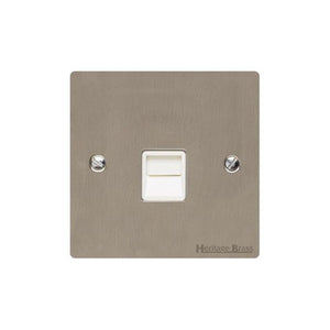 Elite Flat Plate Range Satin Nickel Switches & Sockets, T05 - 1 Gang Secondary Line Socket by Heritage Brass By M-Marcus