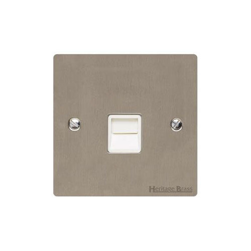 Elite Flat Plate Range Satin Nickel Switches & Sockets, T05 - 1 Gang Master Line Socket by Heritage Brass By M-Marcus
