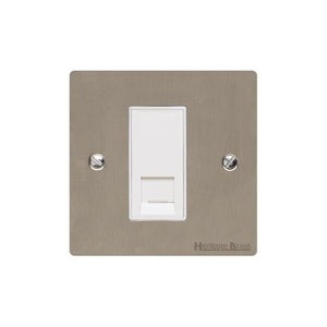 Elite Flat Plate Range Satin Nickel Switches & Sockets, T05 - 1 Gang CAT6 by Heritage Brass By M-Marcus