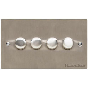 Elite Flat Plate Range Satin Nickel Switches & Sockets, T05 - 4G Multi Location Secondary Dimmer by Heritage Brass By M-Marcus