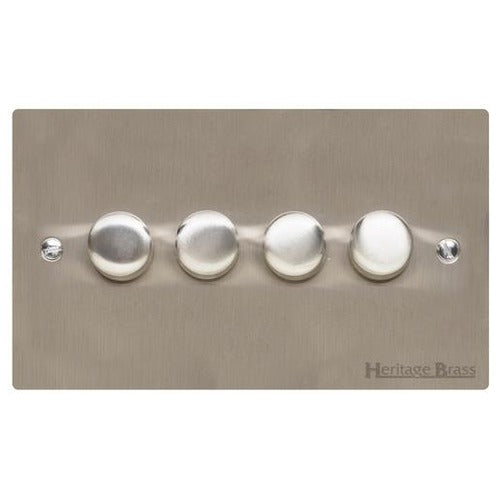 Elite Flat Plate Range Satin Nickel Switches & Sockets, T05 - 4G Multi Location Primary Dimmer by Heritage Brass By M-Marcus