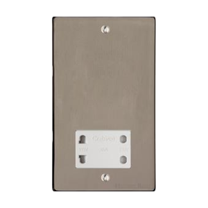 Elite Flat Plate Range Satin Nickel Switches & Sockets, T05 - Shaver Socket Output Voltage 110/240V by Heritage Brass By M-Marcus