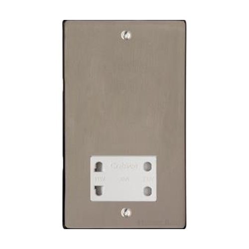 Elite Flat Plate Range Satin Nickel Switches & Sockets, T05 - Shaver Socket Output Voltage 110/240V by Heritage Brass By M-Marcus