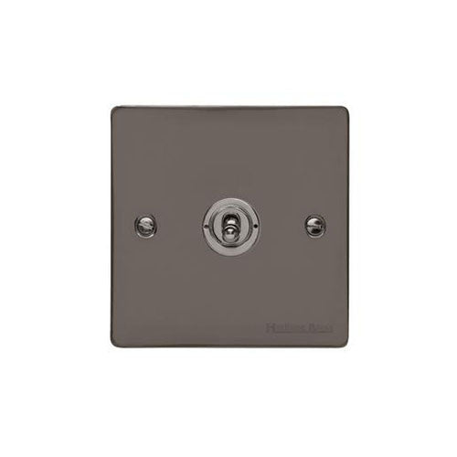 Elite Flat Plate Range Polished Black Nickel Switches & Sockets, T06 - 1 Gang Toggle Switch by Heritage Brass By M-Marcus