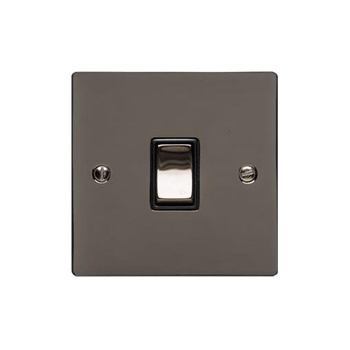 Elite Flat Plate Range-Black Nickel-1 Gang Rocker Switch (10 Amp)