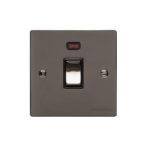 Elite Flat Plate Range-Black Nickel-20A DP SWITCH with Neon