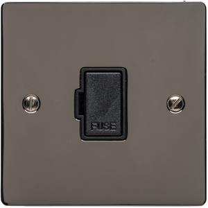 Heritage Brass Electrical, Elite Flat Plate Range - Polished Black Nickel - Unswitched Spur (13 Amp), Unswitched Spur (13 Amp), 13 Amp Fused Spur Units, Unswitched Spur (13 Amp)