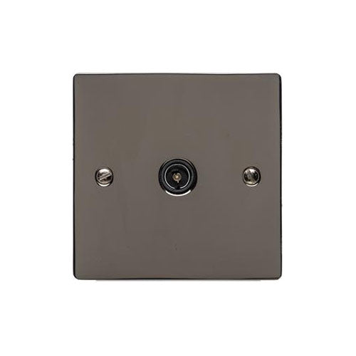 Elite Flat Plate Range-Black Nickel-1 Gang Isolated TV Coaxial Socket