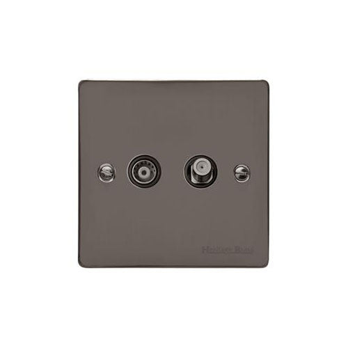Elite Flat Plate Range-Black Nickel-TV/Satellite Socket
