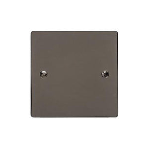 Elite Flat Plate Range Polished Black Nickel Switches & Sockets, T06 - Single Blank Plate by Heritage Brass By M-Marcus