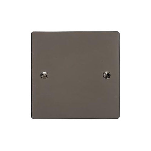 Elite Flat Plate Range Polished Black Nickel Switches & Sockets, T06 - Single Blank Plate by Heritage Brass By M-Marcus