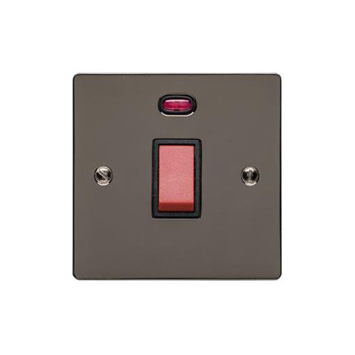 Elite Flat Plate Range-Black Nickel-45A DP Cooker Switch with Neon (single plate)