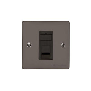 Elite Flat Plate Range Polished Black Nickel Switches & Sockets, T06 - 1 Gang RJ45 by Heritage Brass By M-Marcus