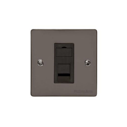 Elite Flat Plate Range Polished Black Nickel Switches & Sockets, T06 - 1 Gang RJ45 by Heritage Brass By M-Marcus