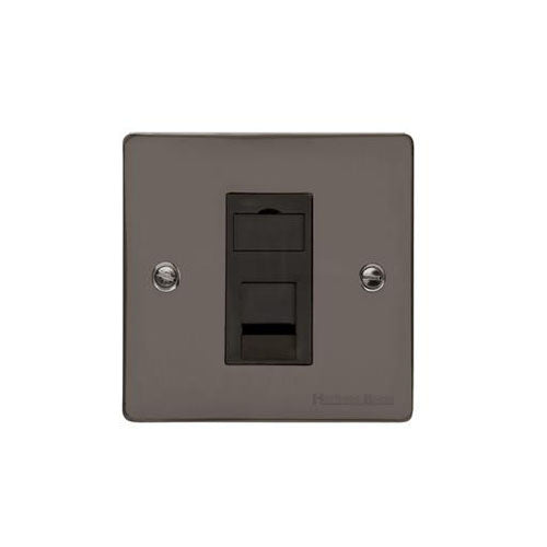 Elite Flat Plate Range-Black Nickel-1 Gang CAT6