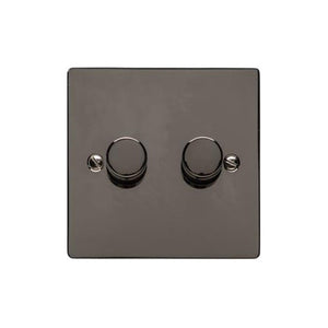 Elite Flat Plate Range Polished Black Nickel Switches & Sockets, T06 - 2G Multi Location Secondary Dimmer by Heritage Brass By M-Marcus