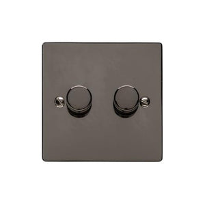 Elite Flat Plate Range Polished Black Nickel Switches & Sockets, T06 - 2G Multi Location Secondary Dimmer by Heritage Brass By M-Marcus