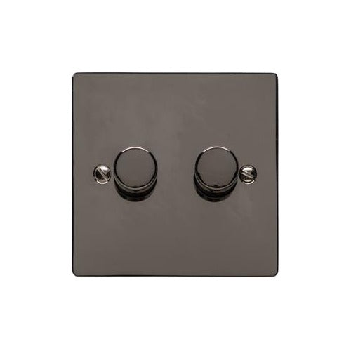 Elite Flat Plate Range Polished Black Nickel Switches & Sockets, T06 - 2G Multi Location Secondary Dimmer by Heritage Brass By M-Marcus
